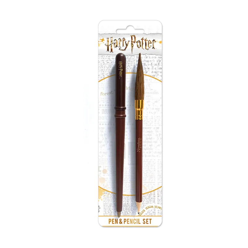 Harry Potter Set de bolígrafo varita mágica y lápiz escoba para la escuela