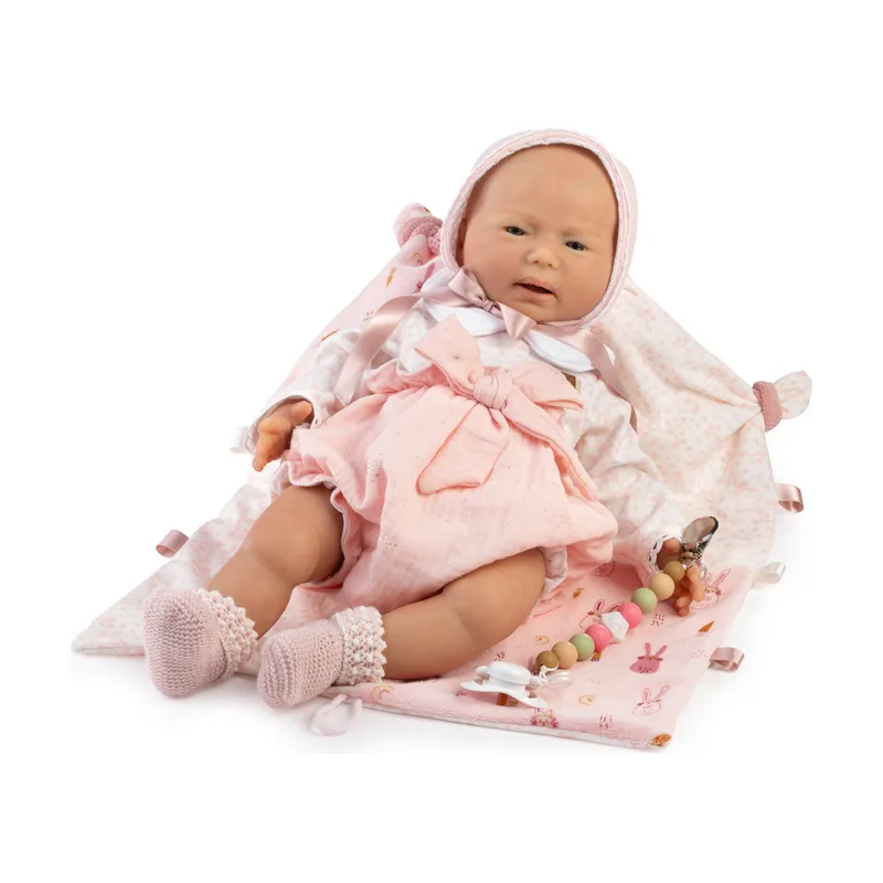 Bebé Reborn de Silicona Vera con Braguita Rosa