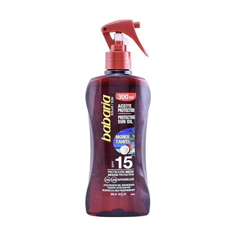 Babaria Solar Aceite Monoi Tahiti Pistola Spf15 300 ml