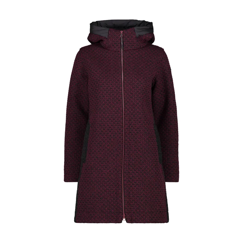 Abrigo con capucha wooltech mujer