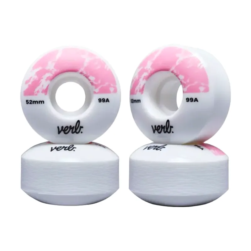 Ruedas Skate Dip 99A 4 Piezas Marbel 52mm Rosa/Blanco