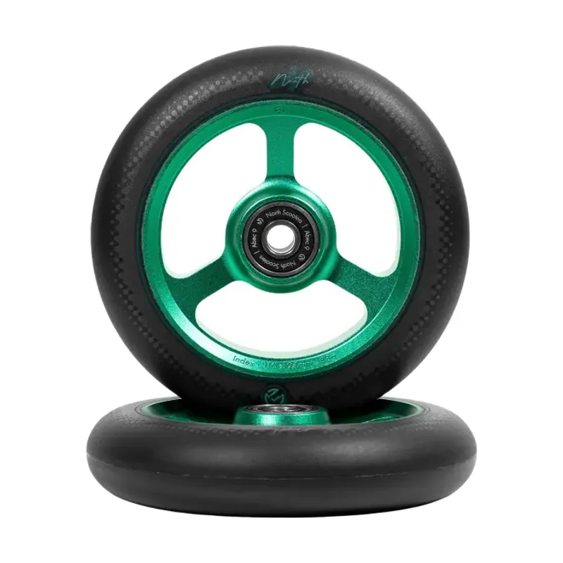 Ruedas Patinete Index 2 Piezas Emerald/Black 115mm