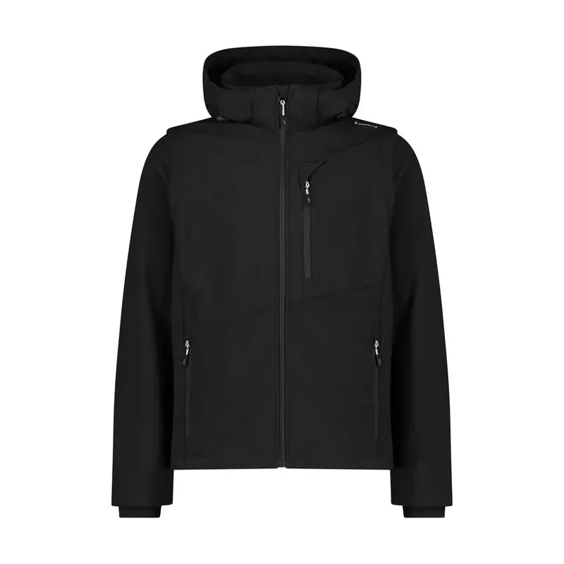 Chaqueta con capucha con cremallera y mangas desmontables