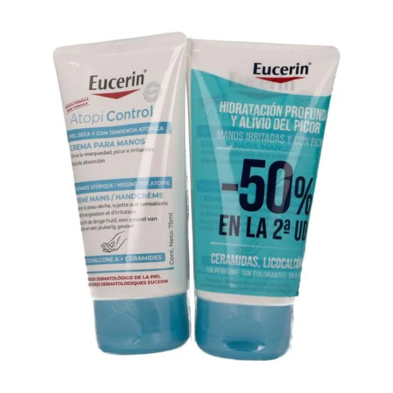 Eucerin AtopiControl Crema de Manos Piel Seca e Irritada DUPLO 2x75ml
