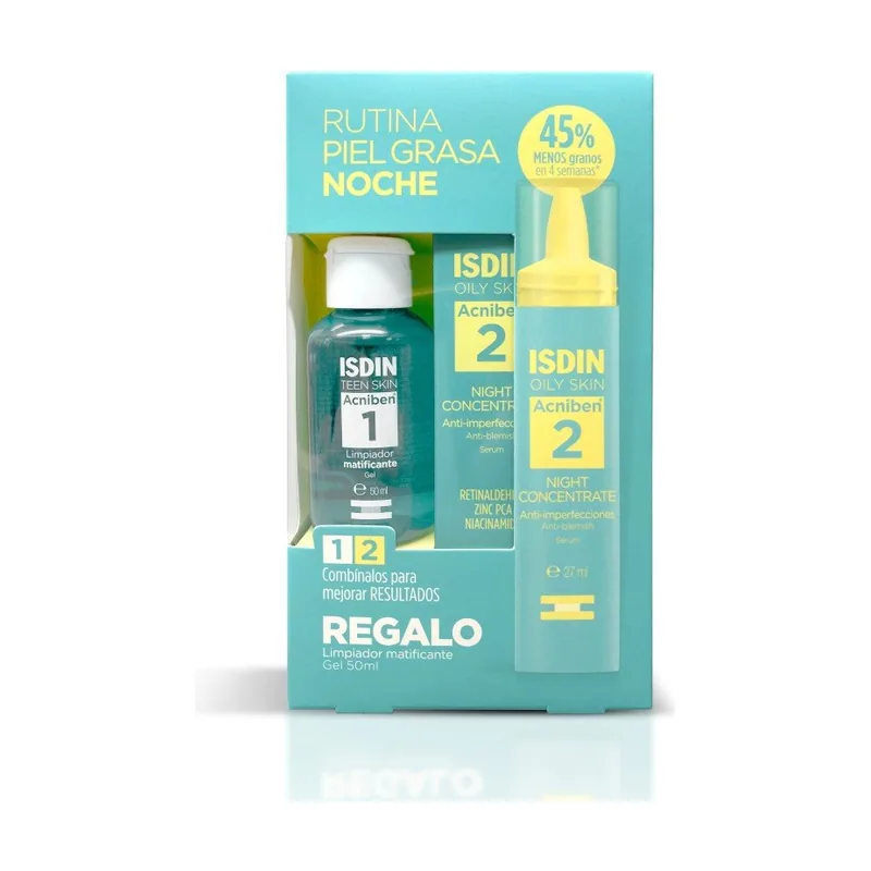 ISDIN ACNIBEN Night Concentrate Sérum 27 ml + REGALO Limpiador Matificante Gel