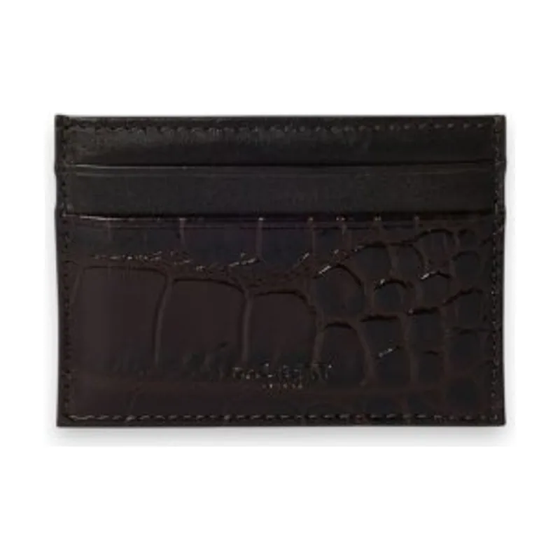 Tarjetero de piel estampado cocodrilo HM413579