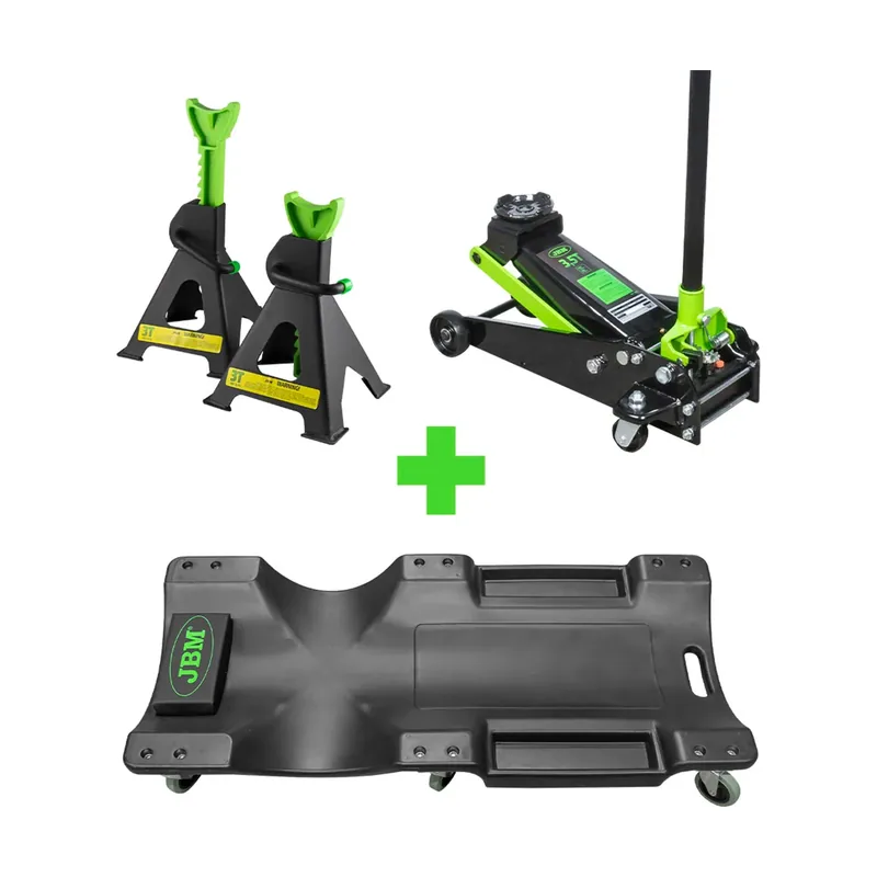 Juego de 2 Caballetes 53779 3t Stands + 52148 Creeper + 50818 3.5t Jack