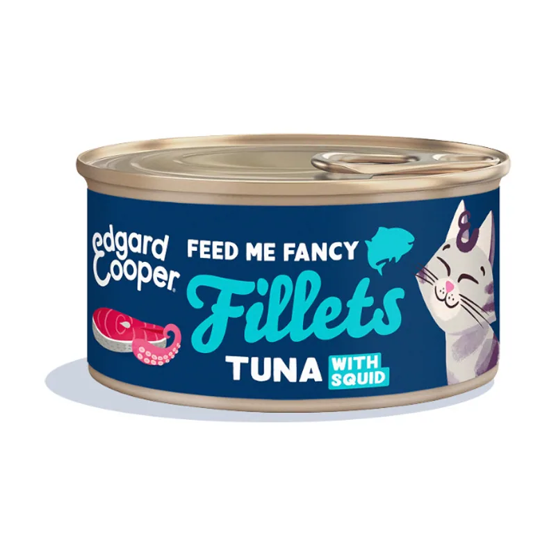 24 latas x 70 g Filetes de Atún y Calamar lata para gatos