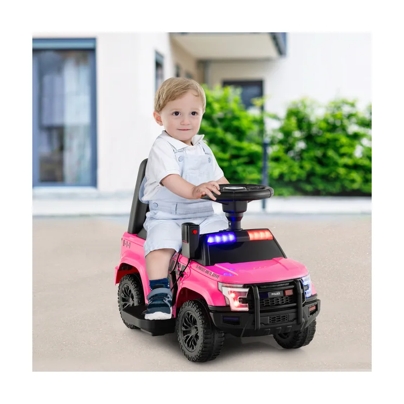 6V Coche Eléctrico de Policía para Niños Vehículo de Policía a Batería