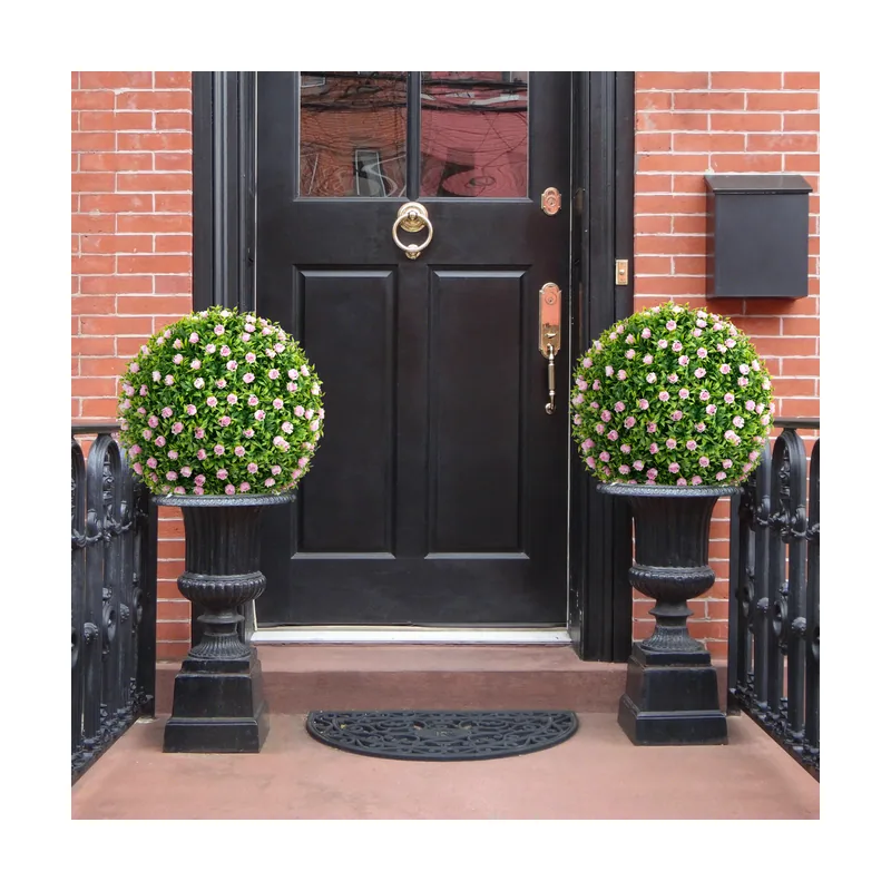 Juego de 2 Bolas de Topiario Artificiales 37 cm Bolas Decorativas Falsas