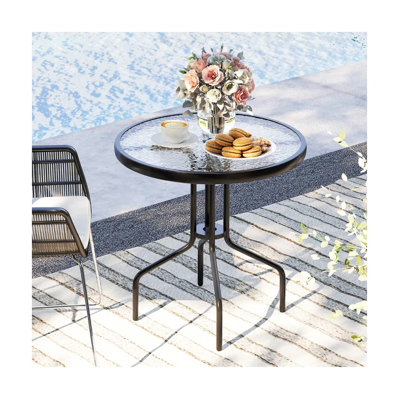 Mesa de Comedor para Patio de 70 cm Mesa Redonda de Bistró