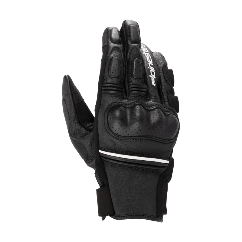 Guantes Phenom de Cuero Negro/Blanco