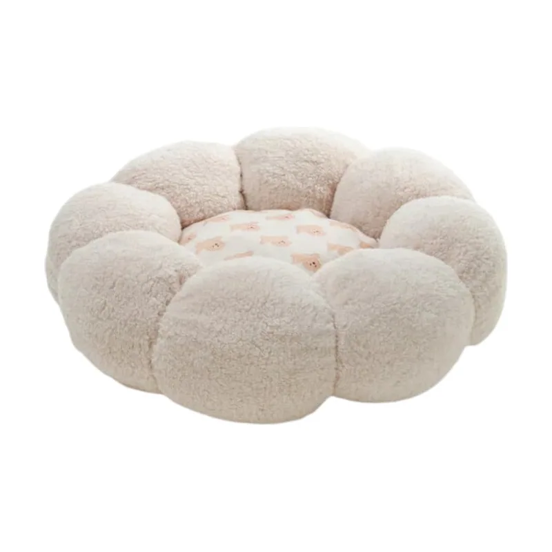 Leeby Sofá Flower Bed Beige para cachorros