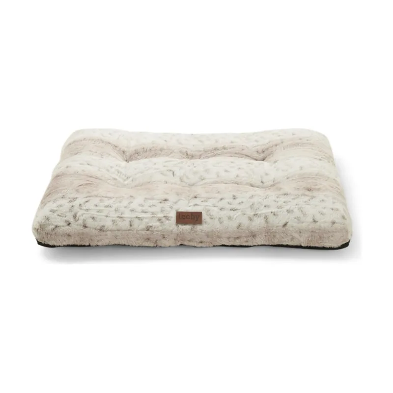 Leeby colchón suave leopardo print para perros