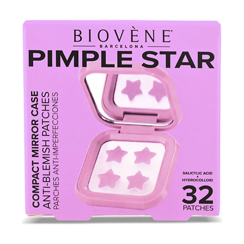 Biovène PIMPLE STAR PATCHES & MIRROR CASE parches anti-imperfecciones 32 u