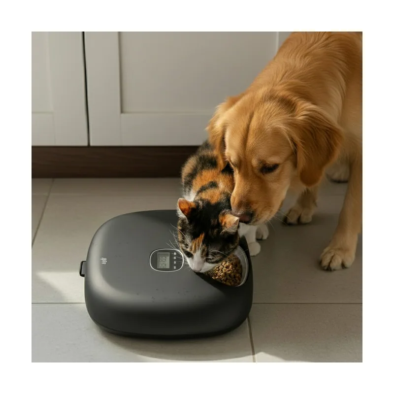 All For Paws Lifestyle Comedero Automático Negro para perros y gatos