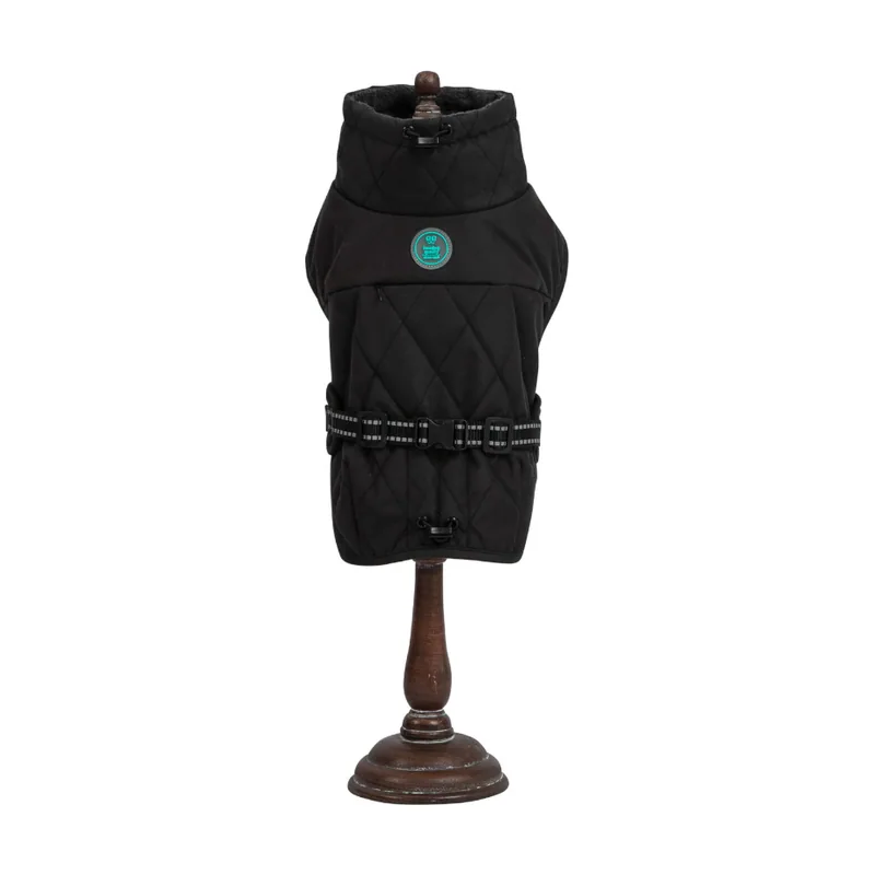 Freedog Oymyakon Negro Abrigo Impermeable con Arnés para perros