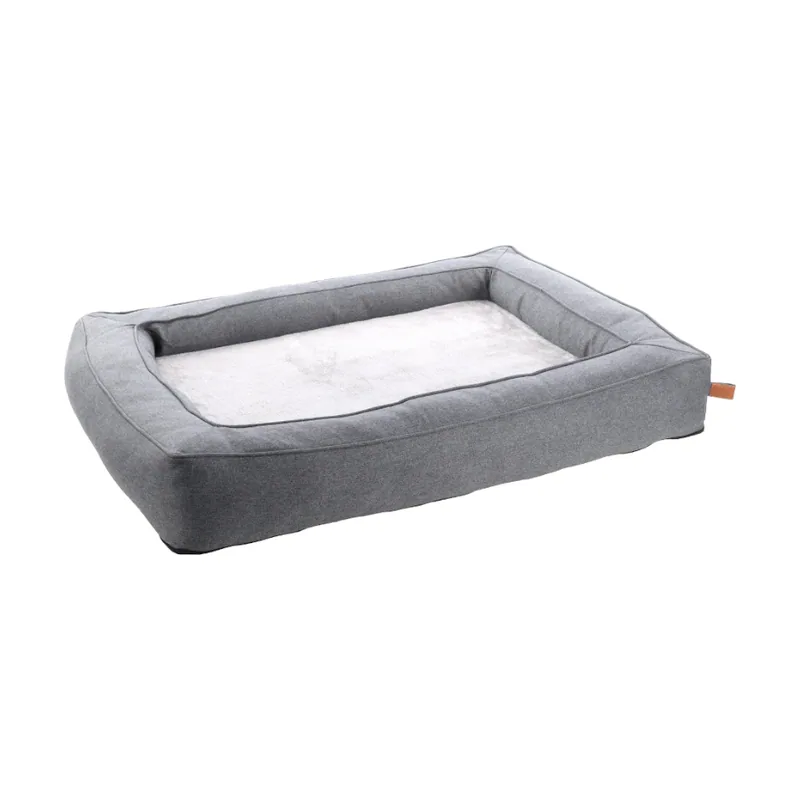 Flamingo Carlota Rectángulo Gris con Cremallera Cama para perros