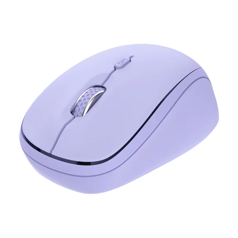Trust Mouse Wireless Y Bluetooth YVI+ Lila 1600DPI Ajustable 3 Botones 3 Dispositivos