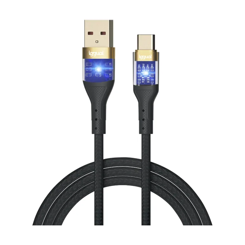 Iggual Cable USB-A a tipo C 3A 100 cm trenzado