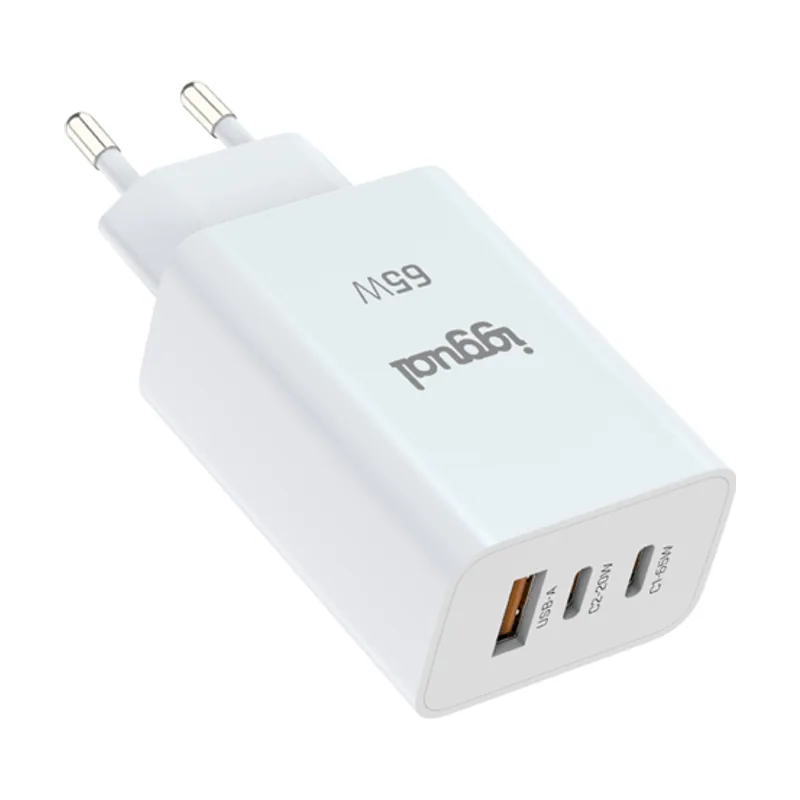 Iggual Cargador triple USB-A + 2 x tipo C GaN