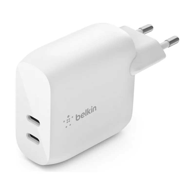 Belkin Cargador Doméstico WCB006VFWH Boost Charge USB-C Doble PD