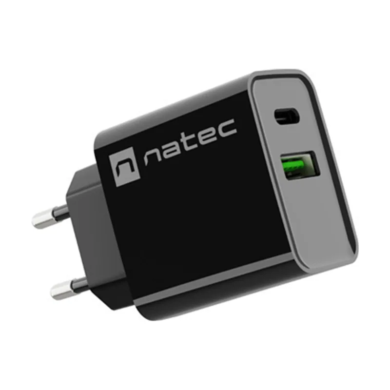 Natec Genesis Cargador Natec Ribera 20W 1XUSB-A + 1XUSB-C PD3.0 QC3.0