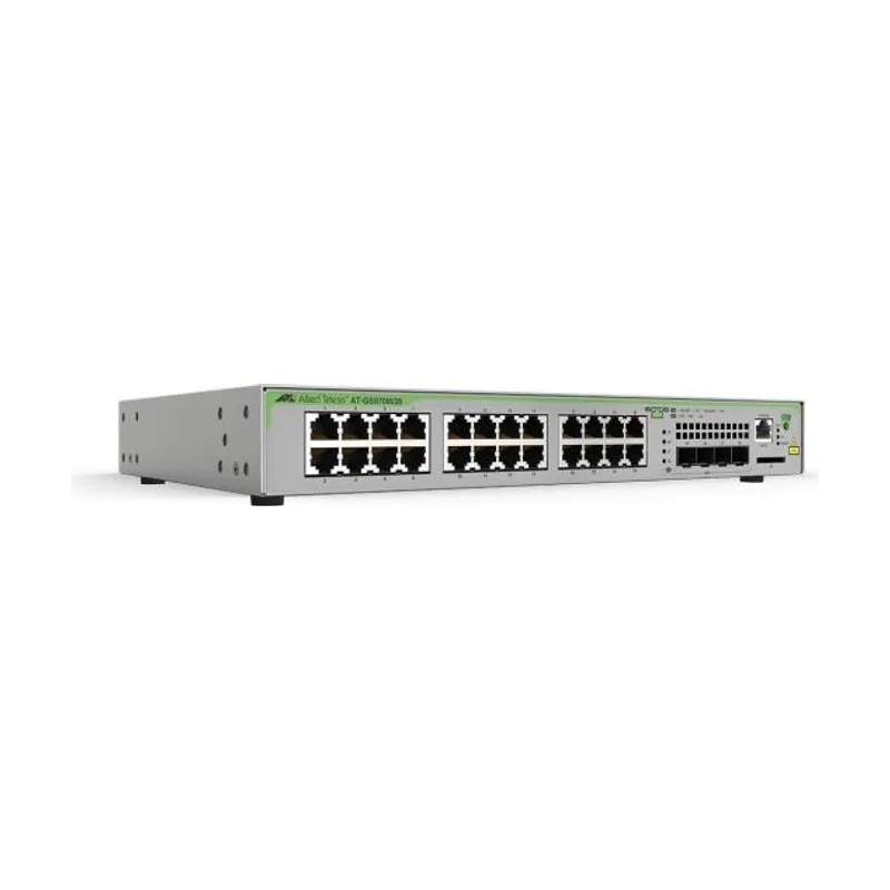 Allied Telesyn 24 x 10/100/1000T ports and 4 x SFP uplink slots 100/1000X SFP Fixed one AC power supply Power Cord Switch