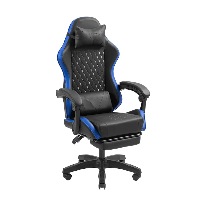 Mars Gaming Silla Gamer Mgcxbbl Negra Y Azul Reclinable Reposabrazos Ajustable Reposapies Cojines
