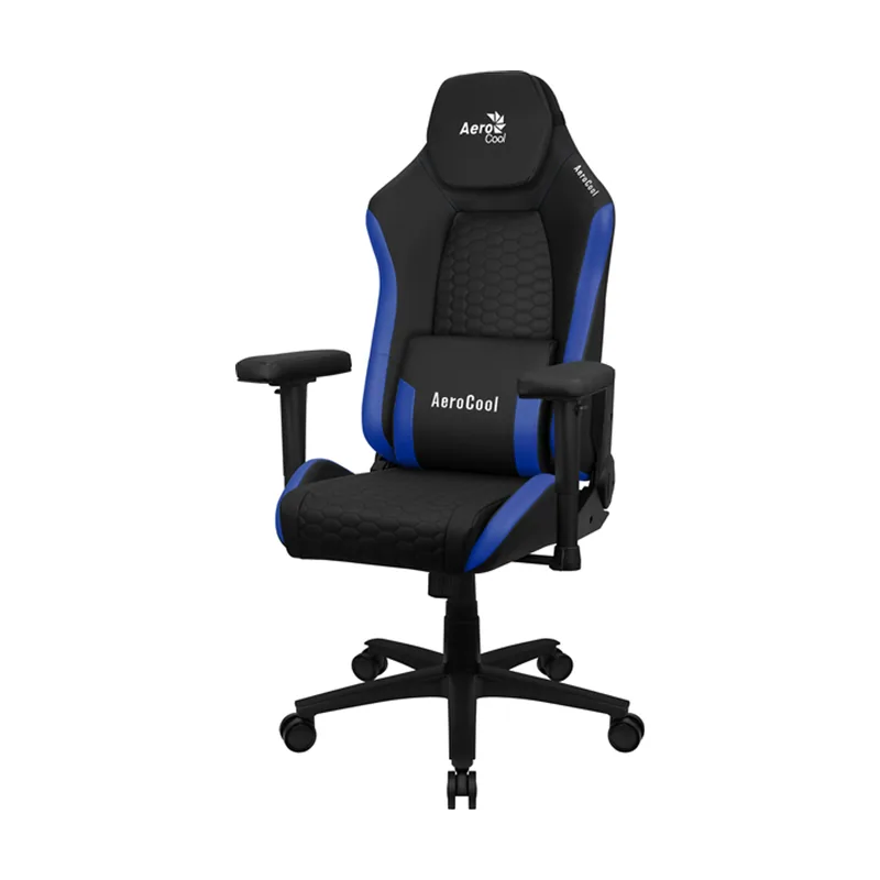 Aerocool Crown DISE??O Premium Cuero Sintetico Aeroweave Negra CON Detalles EN Azul R