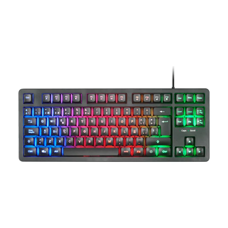 Mars Gaming Teclado H-MECH Gaming MK023 Portugues Negro TAMA??O Compacto TKL Iluminacion RGB
