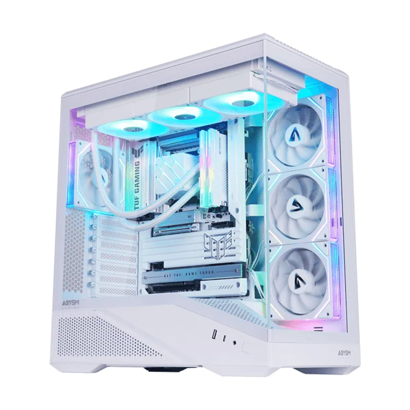 Abysm Caja ATX Semitorre Arian Frame A400 White 1x3.5" 1x2.5" USB-C GPU MAX
