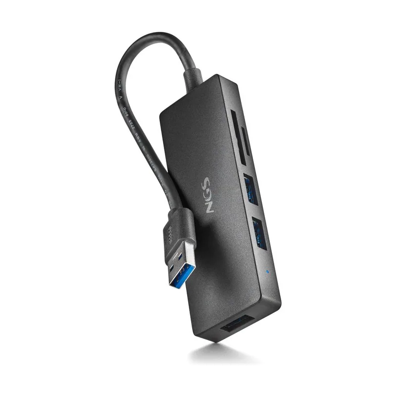 NGS HUB USB 3.0 Ihubreader CON Lector DE Tarjeta SD Y Micro SD Y 3 Puertos USB 3,0 Cable