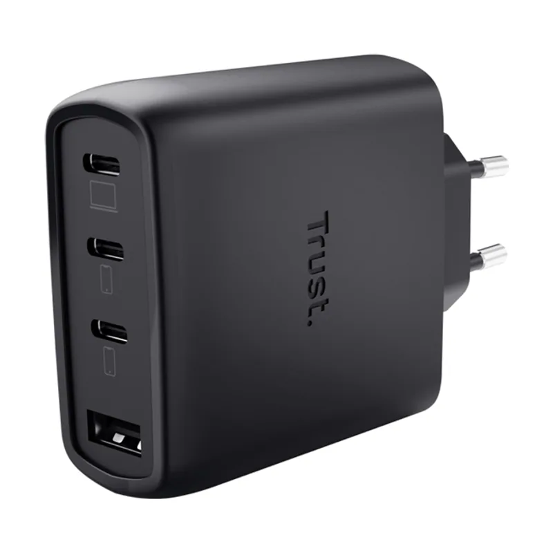 Trust Cargador USB GAN Maxo 65W 3xUSB-C PD 1xUSB-A Incluye Cable USB-C