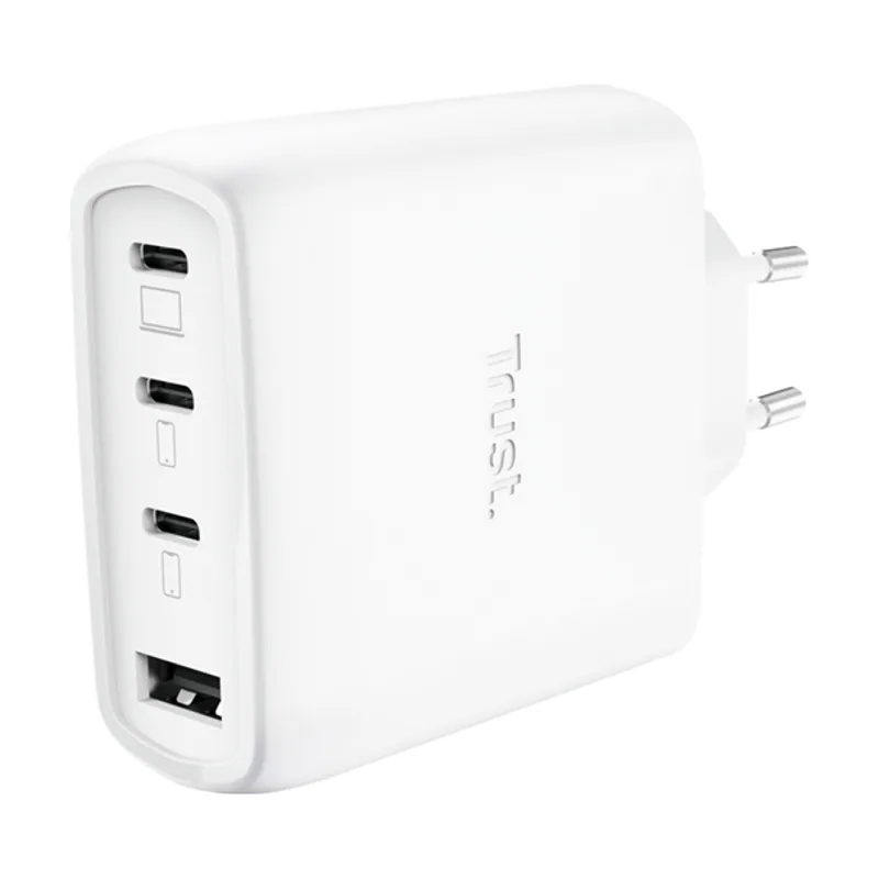 Trust Cargador USB GAN Maxo 65W 3xUSB-C PD 1xUSB-A Incluye Cable USB-C