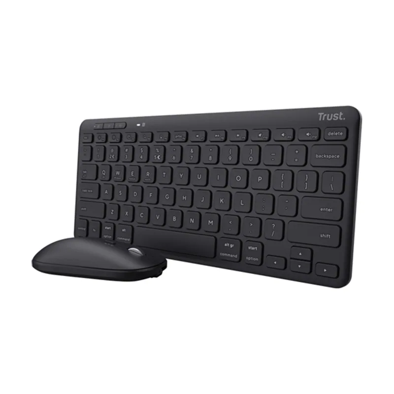 Trust Teclado + Mouse Inalambrico Lyra Multidispositivo USB 2 Disp BT Recargables 25061