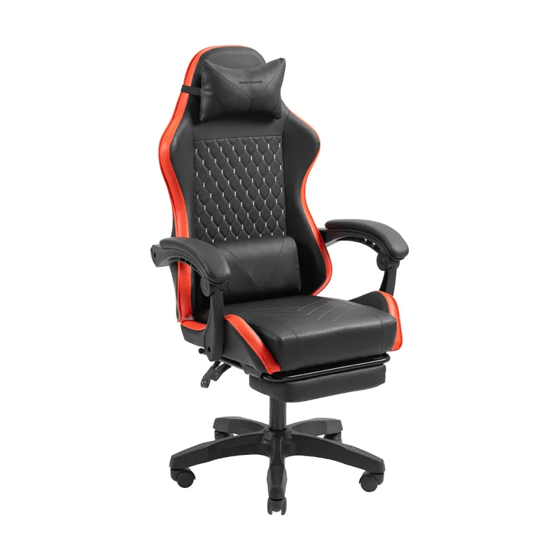Mars Gaming Silla Gamer Mgcxbbl Negra Y Roja Reclinable Reposabrazos Ajustable Reposapies Cojines
