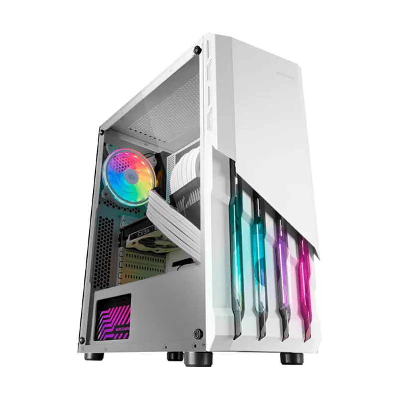 Mars Gaming Caja ATX Semitorre MC-X2 White Frontal EN Acero Ventiladores Frgb SIN Fuente DE Alimentacion