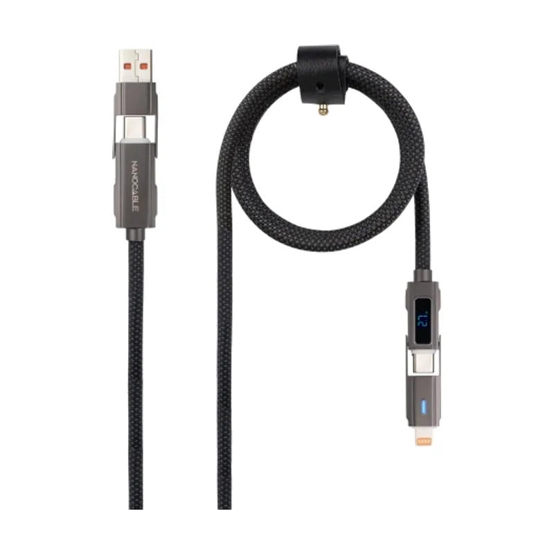 Nanocable Cable USB-C+USB-A/M-LIGHTNING+USB-C/M 1M