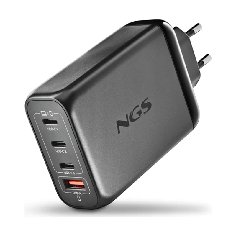 NGS Cargador DE Pared BUD 140W GaN 3xUSB-C 1xUSB-A