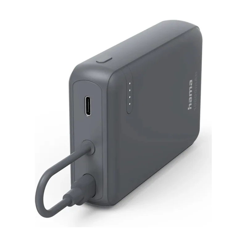Hama Powerbank Power Pack 10000 mAh 2xUSB-C Indicador DE Carga Cable Integrado