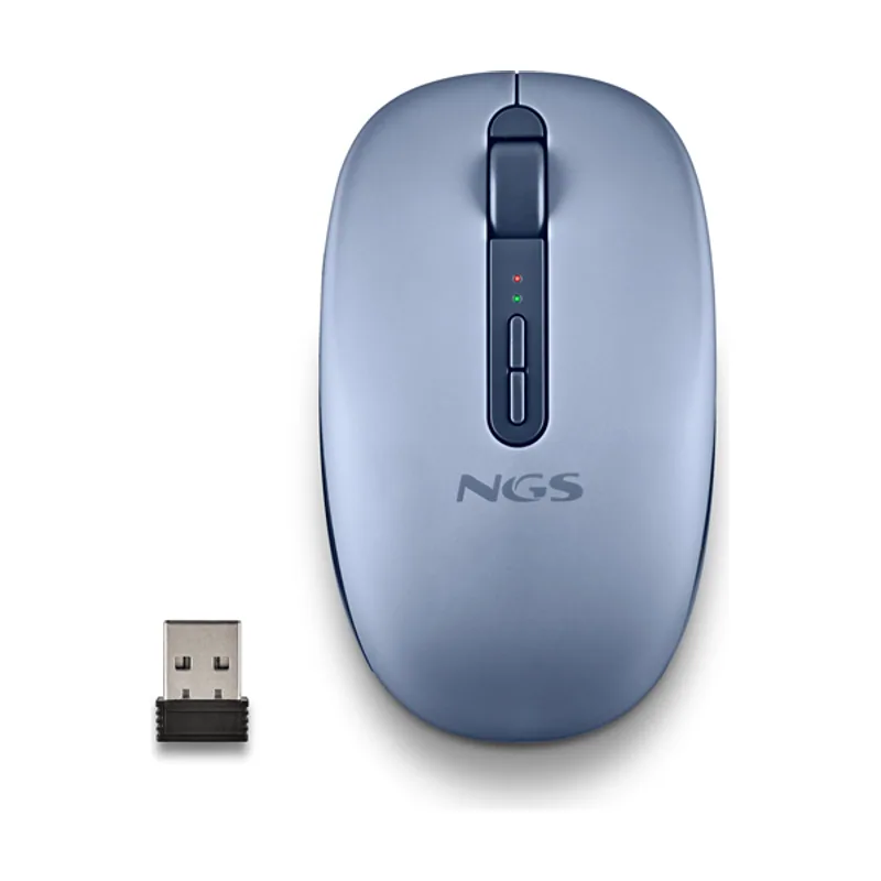 NGS Mouse Wireless FOG Blue Bluetooth 5.2 2.4GHZ Multidispositivo 1600DPI Silencioso