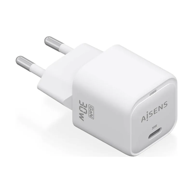 Aisens Cargador GaN 30W 1xUSB C PD3 0 QC4 0
