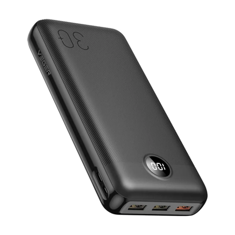 Veger Power Bank 30000mAh Bateria Externa con Pantalla LED Bateria Portatil USB C Carga rapida PD 20W QC 3 0