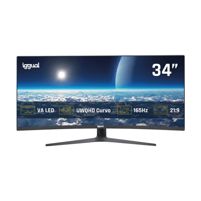 Iggual Monitor 34" UWQHD 1ms 2DP 2HDMI MM AA Curvo