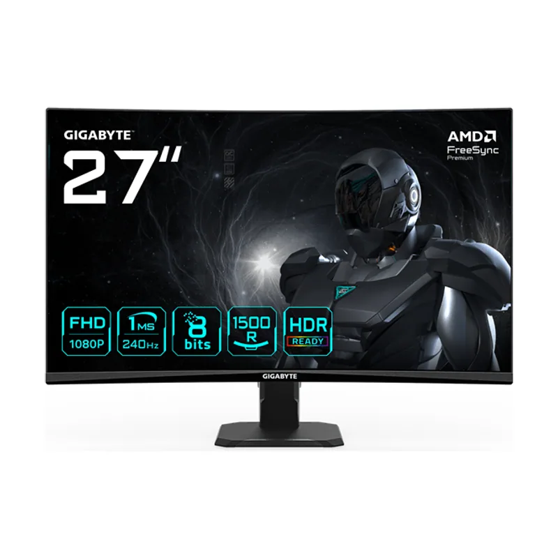 Gigabyte 27" GS27FC2,CURVO,VA 1500R,1920X1080 FHD 0.31PP,3000:1,1MS,240HZ,2HDMI+1DP