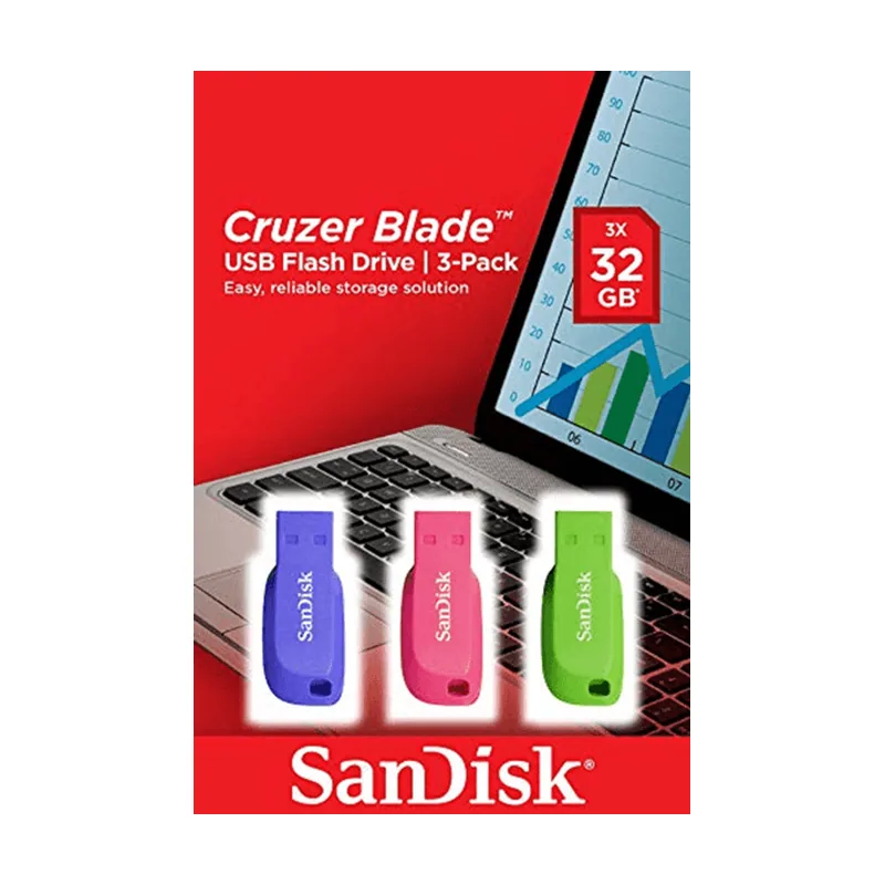 SanDisk Memoria 32GB Cruzer Blade Pack 3 Unidades