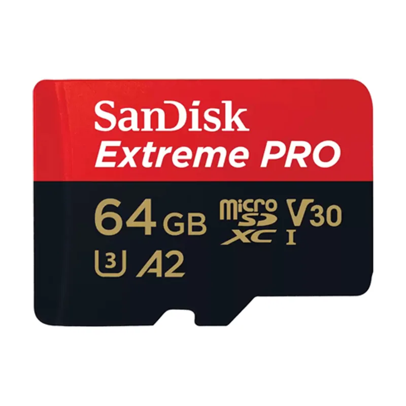 SanDisk Extreme PRO Microsdxc 64GB + SD Adapter + 2 Years Rescuepro Deluxe UP TO 200MB/S & 90MB/S READ/WRITE Speeds A2 C10 V30
