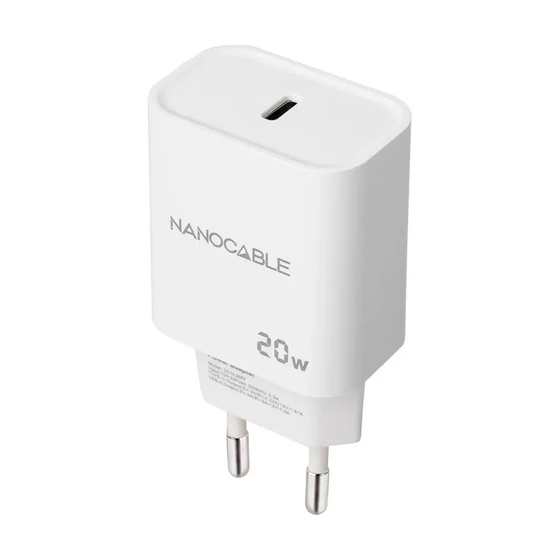 Nanocable Cargador USB Pared Nano Cable USB-C/PD 20W