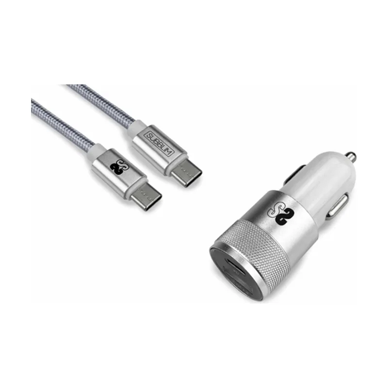 Subblim CAR Charger PD20W+QC3.0+C TO C/LIGHTNING S